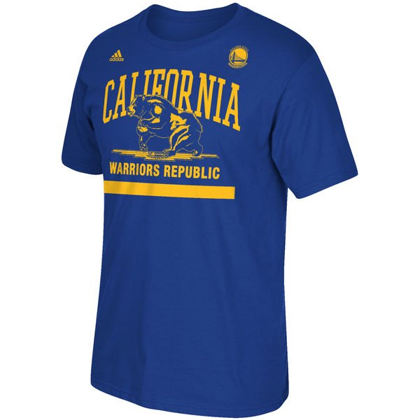 NBA Men Golden State Warriors adidas Cali Bear TShirt Royal->nba t-shirts->Sports Accessory